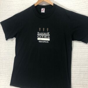 Bangkok Cities Graphic‎ T-Shirt Travel Souvenir Tee Jerzees Black Size XL